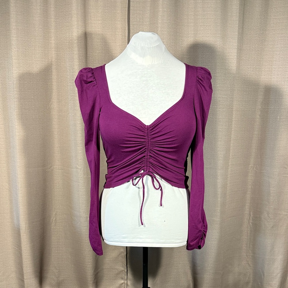 Guess | Purple Ruched Top | L